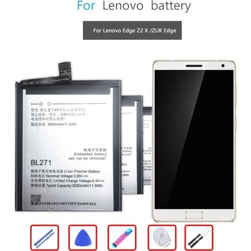 For Lenovo 3050Mah BL271 Battery Replacement for Lenovo Edge Z2 X Z2X ZUK Smart Mobile Phone BL 271 Batteries