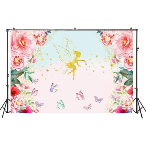 HUAYI Photography Backdrop angel flowers photo background studio baby shower photobooth birthday backdrops photocall W-3854
