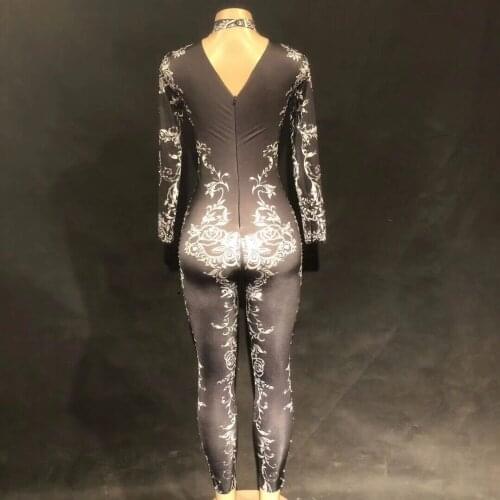 Customize Sexy Dance Clothing Jazz Wear Women Model Performance Black Onesie Costumes Dj Singer Stage Clothes Party OutfitQNY468