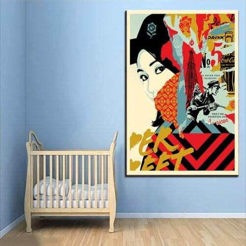 Art Woman Oil Painting Street Graffiti Canvas Pictures Cuadros Posters Prints Wall Canvas Art Picture for Living Room Home Decor