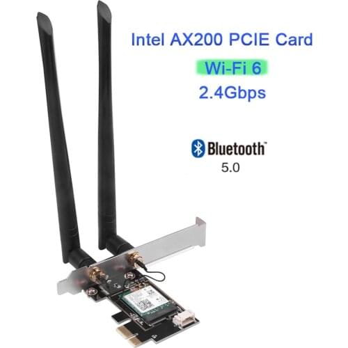 KEBIDU Bluetooth 5.0 Dual Band 2.4Gps 6th Generation TXA076 Technology Desktop PCIE 1X WiFi Card for Intel AX200NGW