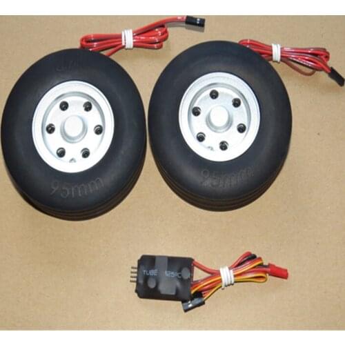 45-95MM Brake Wheel Set Controller JP Electric Brake With 2 Wheels and Controller for RC Fixed-Wing Aircraft Model Landing Gear