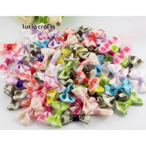 Lucia crafts Multi option Mixed Colors Polka Dot Organza Bows Girls Boutique Mini Hair Bow Headwear DIY Garment Craft B0807