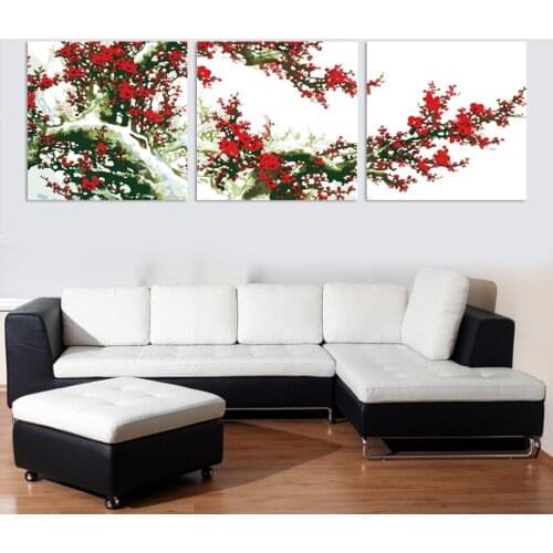 MaHuaf-A1109 three-picture combination Framed painting by numbers canvas hand painted wall decor