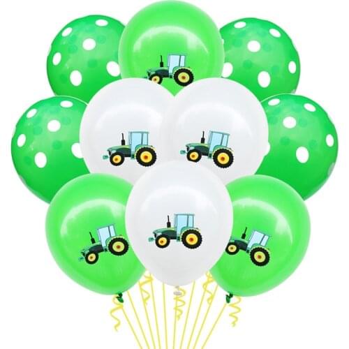 Cartoon Boys' Party Confetti Balloon Tractor Excavator Latex Balloon Birthday Party Decoration Kids Toys Globos Infantiles