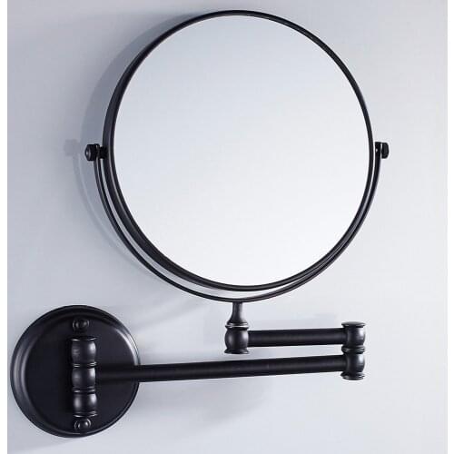 Wall Mounted Makeup Mirror 8 inch 3X Magnifying 360°Rotatable Extendable Double-Sided Swivel Bathroom Mirror