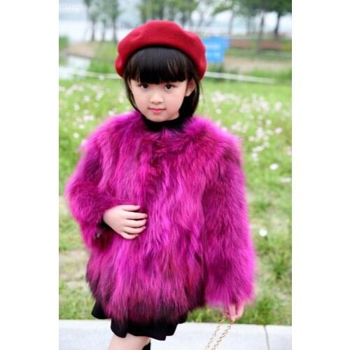 NEW real genuine natural raccoon fur coat child fashion fur jacket girls fashion warm winter outwear custom adult size