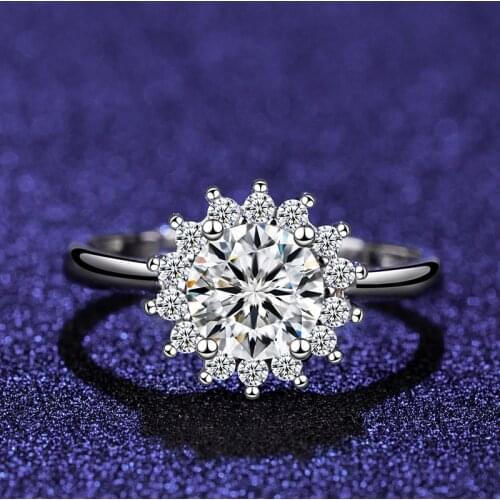 Luxury Female Small Round Adjustable Ring Promise 925 Sterling Silver Engagement Rings For Women Vintage Wedding Band Ring