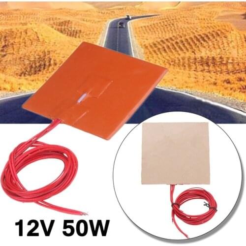 Universal Heating Pad 100x100mm 12V 50W Silicone Bed Thermistor For 3D Printer Accessories