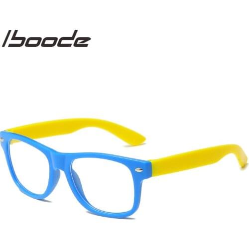 Iboode Anti-blue Light Silicone Glasses Brand Children Soft Frame Goggle Plain Glasses Kids Eye Fame Eywear Fashion glasses