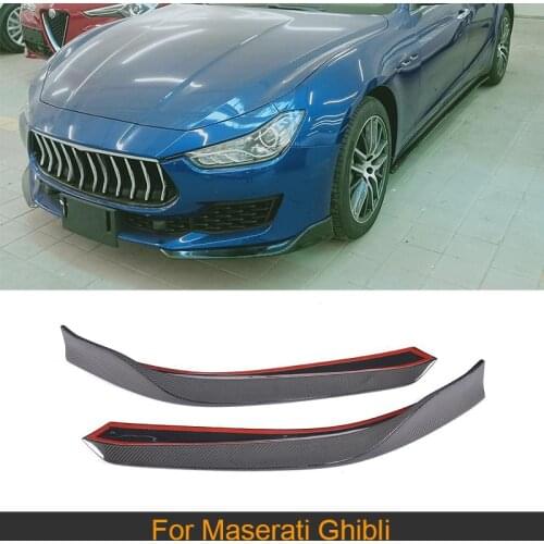 Carbon Fiber Front Bumper Lip Splitters for Maserati Ghibli Base Sedan 2018 2019 Front Bumper Splitters Lip Spoileri