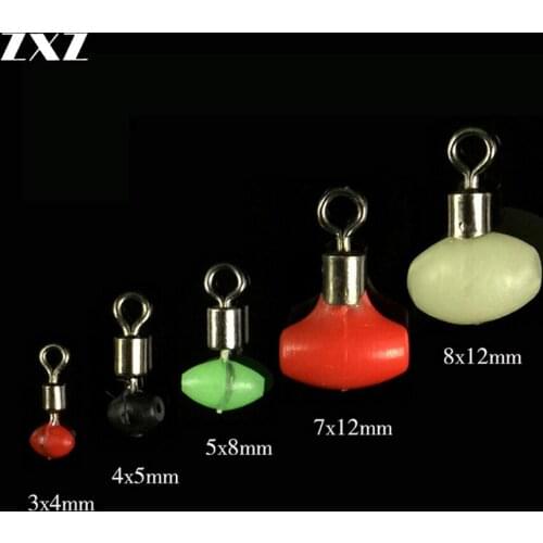20pcs Fishing Rolling Swivel T-shape Cross-line Swivels with Luminous Beads Sea Fishing Pulley Slide Rigs Connector Accessories