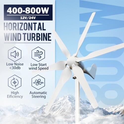 Wind Turbine Generator 12V 24V 48V 400w 600w 800w Free Alternative Energy Windmill With MPPT Hybrid Controller 3/5/6 Blades