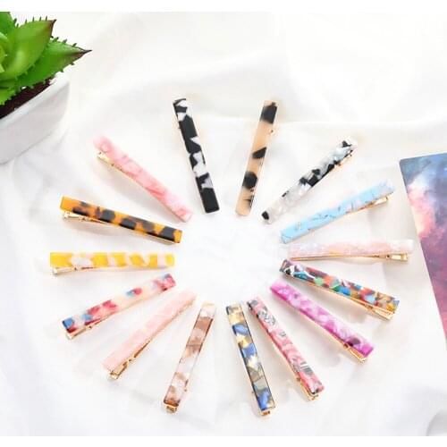 New Fashion Women Girls Vintage Resin Acetate Hair Pins Clip Leopard Hair Clip Geometric Hairpins Clips Hair Styling Accessories