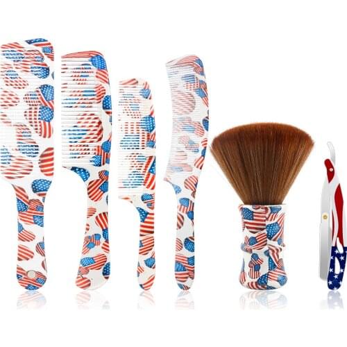 Tangled Straight Comb Barber Hairdressing Tools Mens Facial Care Manual Razor Hair Cleaning Brush Salon Hair Cutting Set
