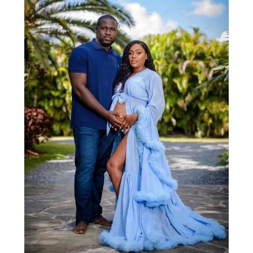 LO&LI Women Sexy Feathers Robe Chiffon Bathrobe Sheer Long Lingerie Bridal Pajamas Nightgown Photoshoot Sleepwe