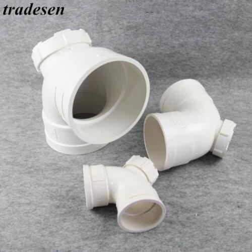 1pcs Inner 50 75 110mm Elbow connection Elbow with Inspection port Garden Water Connectors Industrial Water PVC Pipe Fittings