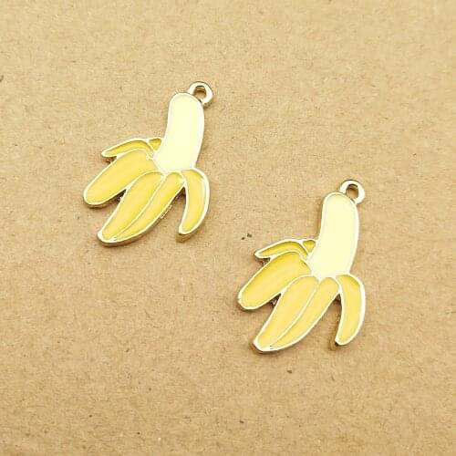 10pcs 16x27mm enamel banana charms for jewelry making earring pendant bracelet and necklace charm
