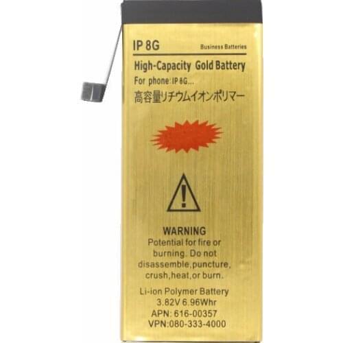100pcs /lot 3.8V 2850mAh 0 cycle High Quality Replacement Gold Battery For iPhone 8 8G I8G Internal Replacement Battery