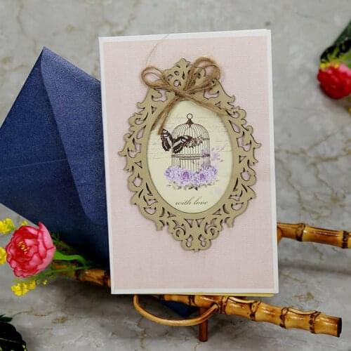 2pcs Laser Cut Bride and Groom Marriage Wedding Invitations Cards Greeting Cards 3D Cards Postcard Event Party Supplies