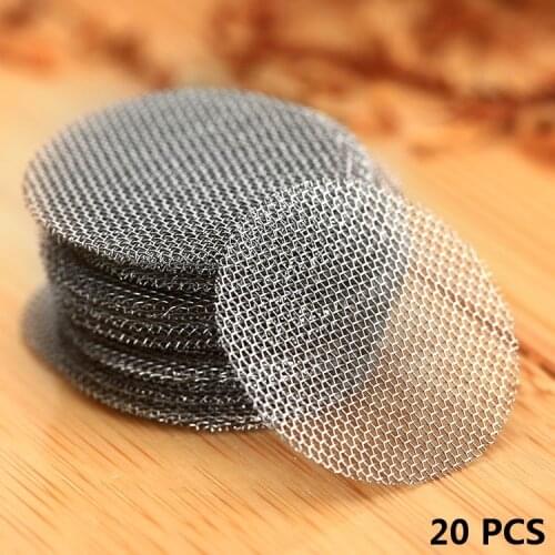 20Pcs 20mm Smoking Pipe Screen Metal Filters Tobacco Smoking Filters Smoke Pipe Screen Hookah Water Pipe Smoking Accessories