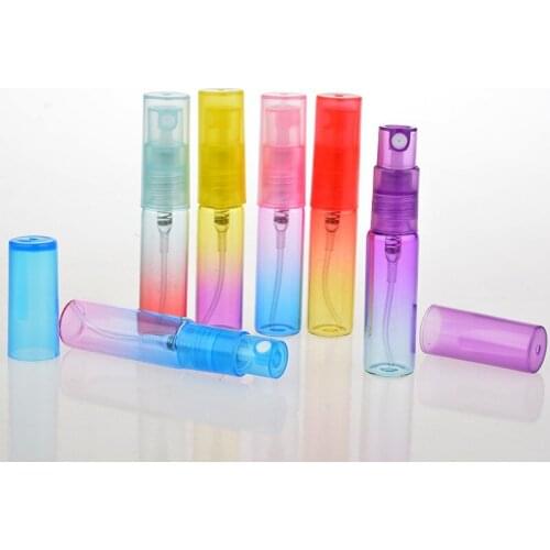 200Pcs/lot 4ml Mini Portable Glass colorful Perfume Spray Bottles Atomizer Refillable Empty Cosmetic Containers For Travel