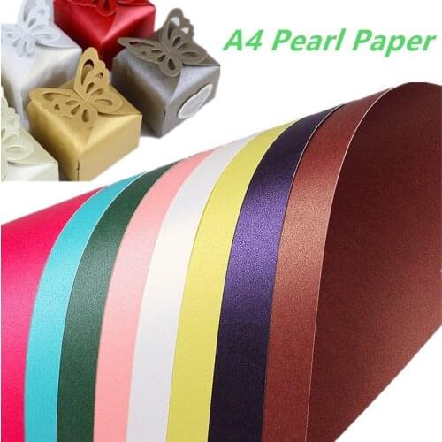 NEW 250gsm Pearl Color Paper Gift Wrapper Handmand Origami Paper Shiny Craft Paper Card Making Cardboard A4 Thick Kraft Paper