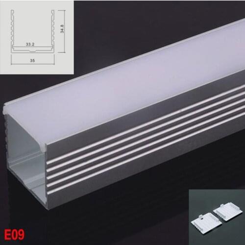 4 Sets E09 100cm U Shape Aluminum Channel Profile With Cover, End Caps and Hanging Wire for LED Bar lights