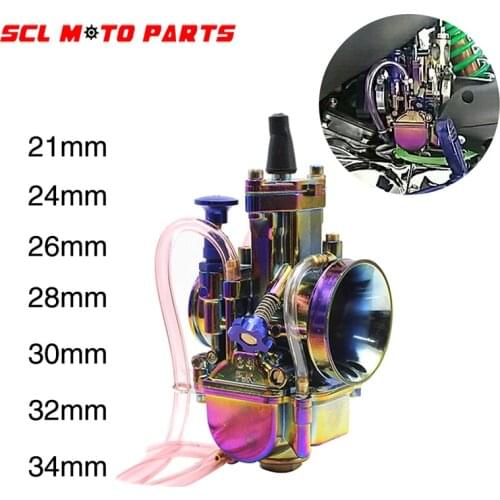 ALconstar-Motorcycle Colorful Carburetor PWK Keihin Carb With Power Jet Racing Moto 21 24 26 28 30 32 34mm 90cc-250cc