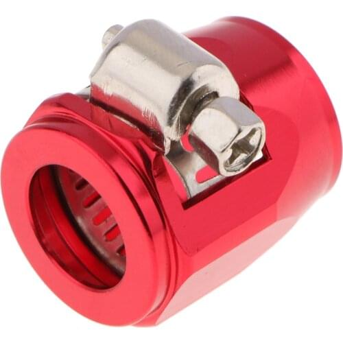 Aluminum 8AN Fuel Hose Finisher Clamp, Car Auto Fuel Line Mounting Clamp, 20x20mm (Red)