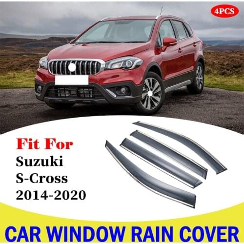 For Suzuki S-Cross 2014-2020 Car Rain Shield Window Visor Deflectors Awning Trim Exterior Car-Styling Rain Shield Accessories