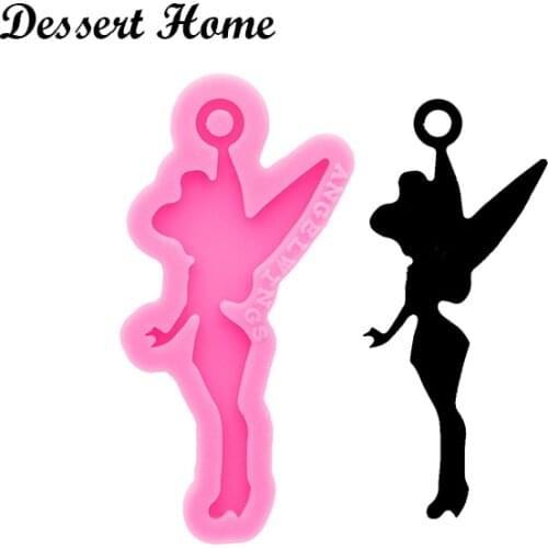 DY0670 Bright Flower Fairy Resin Craft for Keychain, Chocolate Silicone Molds, DIY Epoxy Jewellery Making