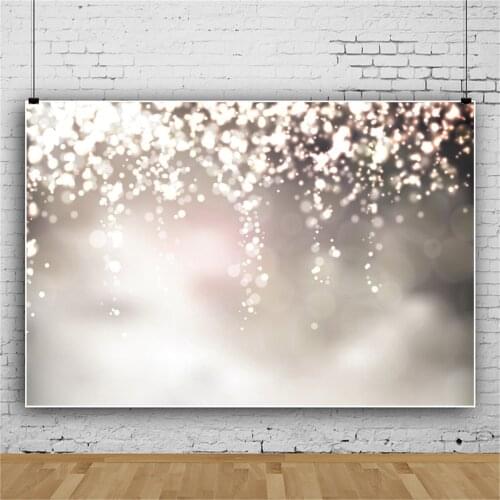 Photo Backdrop Silver Shiny Glitter Polka Dots Light Bokeh Fantasy Wedding Birthday Love Party Newborn Portrait Photo Background