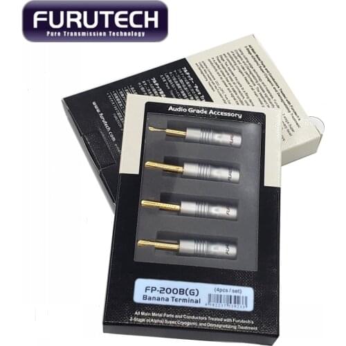 HiFi Furutech FP-200B(G) Speaker Cable Rhodium Plated Banana Plug Connector Original box made in Japan