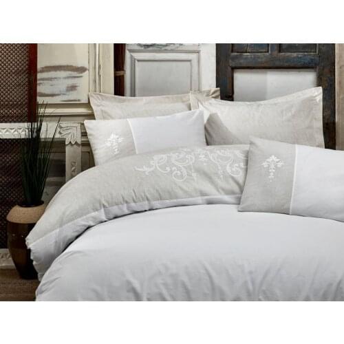 Cottonbox Embroideries Double Personality Duvet cover set Adel Beige