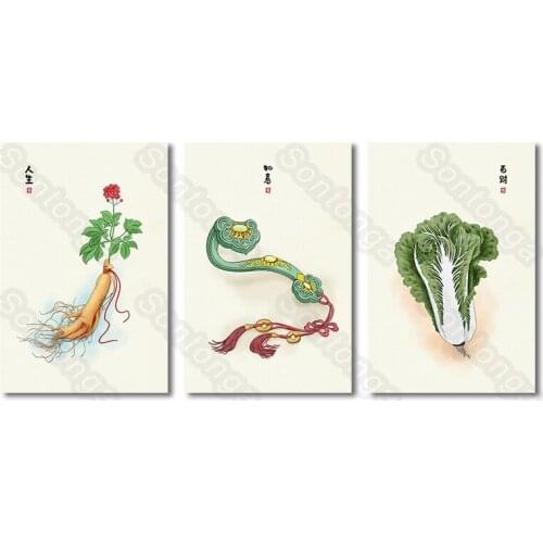 Ruyi Art Poster Living Room Decoration Background Wall Chinese Style Wall Sticker Room Bedroom Wall Layout Ancient Style