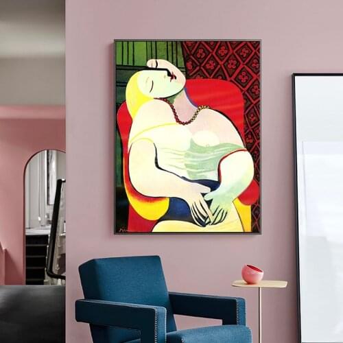Picasso Dreaming Woman Famous Dream Wall Art Oil Paintings On Canvas Posters Prints Artwork Wall Pictures Home Decor Cuadros