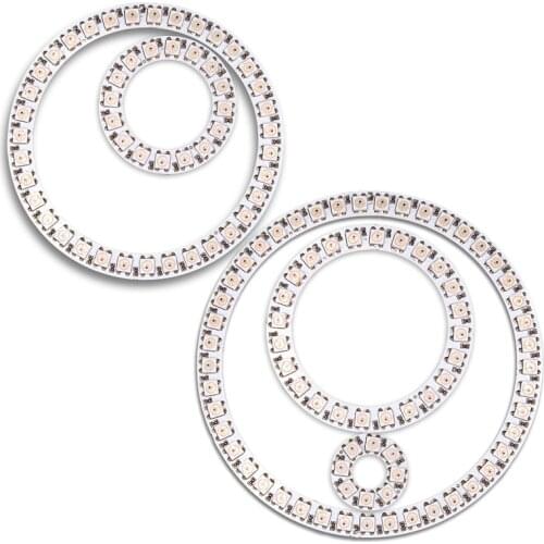 Lndividul AddressabIe WS2812B PixeI Ring 8/16/24/35/45Leds 5050 RGB Led Ring WS2812 IC BuiIt-in Led ModuIe PixeI Strip Lights