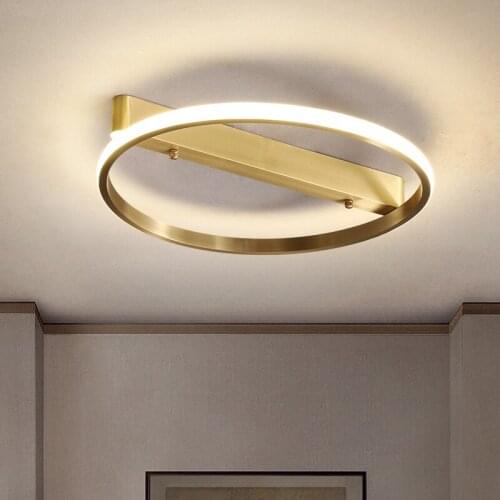 Nordic post-modern copper ceiling lamp simple bedroom childrens room creative personality corridor aisle balcony lamp