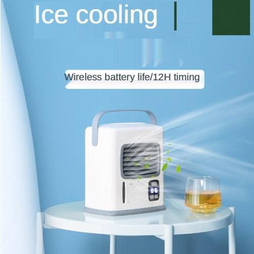 Mini air conditioning fan cooling USB small fan battery desktop mute student dormitory office humidification