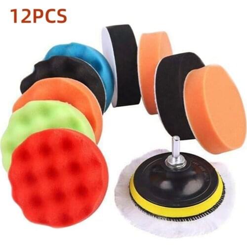 3 inch Sponge Polisher Waxing Pads Buffing Cleaning Set for Polish Buffer Drill Wheel Car Polishing Removes Scratches Kit