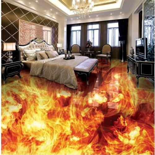 Beibehang Custom Photo flooring wallpaper 3d stereo fire Floor wallpaper murals PVC waterproof floor 3d self-adhesive flooring