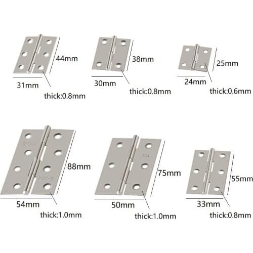 8pcs/Lot Home Hardware Door Drawer Furniture Bookcase Window Cabinet Stainless Steel Hinges