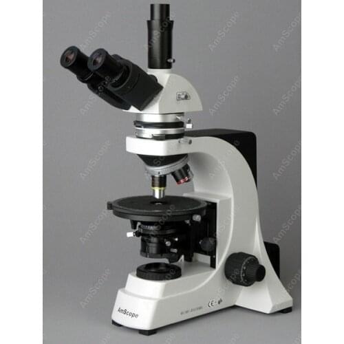 Polarizing Microscope-AmScope Supplies 40X-1200X Infinity Polarizing Microscope + 1.3MP Camera