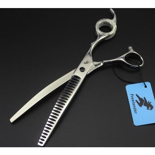 Professional Pet Grooming Scissors 7.5 inch curved fishbone Thinning Shears Chunkers Shears for Dog Grooming