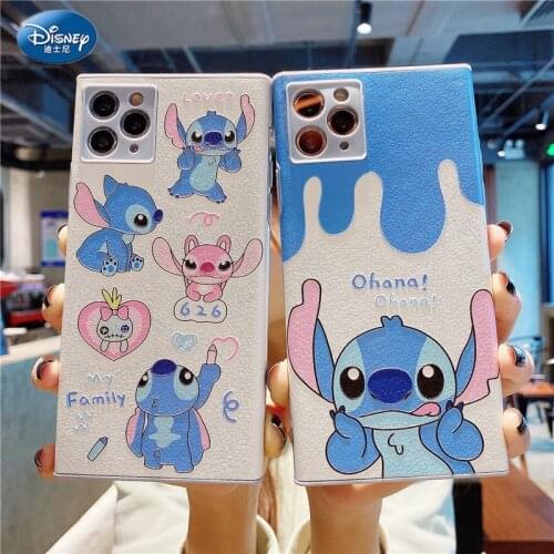 DISNEY 2021 Stitch Transparent Silicone Case for IPhone 11 Pro Xs Max iPhone 12 Official Liquid Silicon 360 Cover zz0520-19