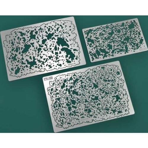 S14 AIRBRUSH STENCILS,Stainless Steel Mask Modeling Upgrade Kits Coloring Tools 3pcs/Set