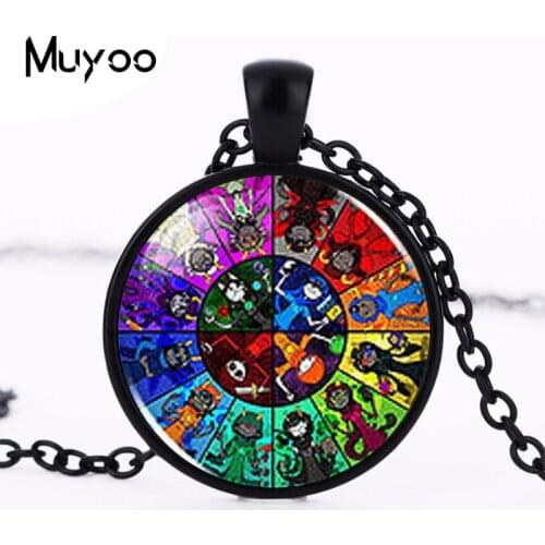 Steampunk New Homestuck God Wheel Game Comic Necklace Pendant Charm Jewelry Cosplay Anime Women Men Chain best friends Gift HZ1