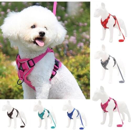 Pet Harness Reflective Walking Safety Sandwich Mesh Vest Dog Safe Chest Strap Leash for Puppy