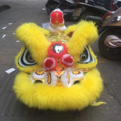 2019 Foshan Wool Hoksa Lion Dance MASCOT Costumes Wool Chinese Folk Art Southern Lion Two Adults Fancy Dress Cosplay Advertising